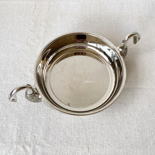 Vintage Silver-plated Dual Swan Bowl