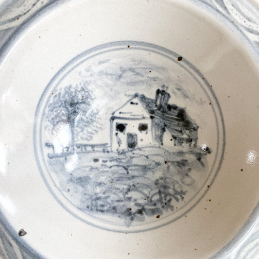 Vintage Hand-painted Dish with House