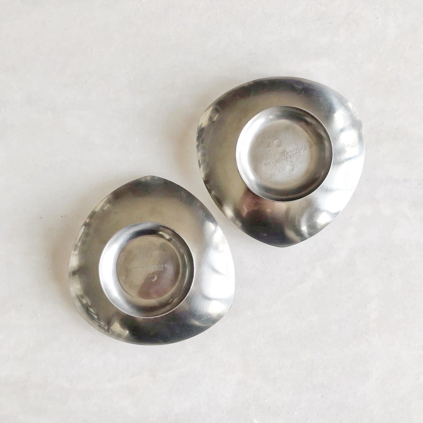 Pair of MCM Danish Stainless Candle Holders