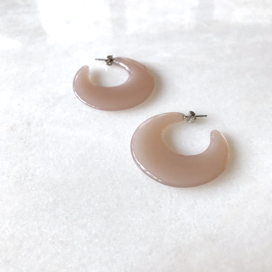 Minimal Acrylic Hoop Earrings, Dusty Pink