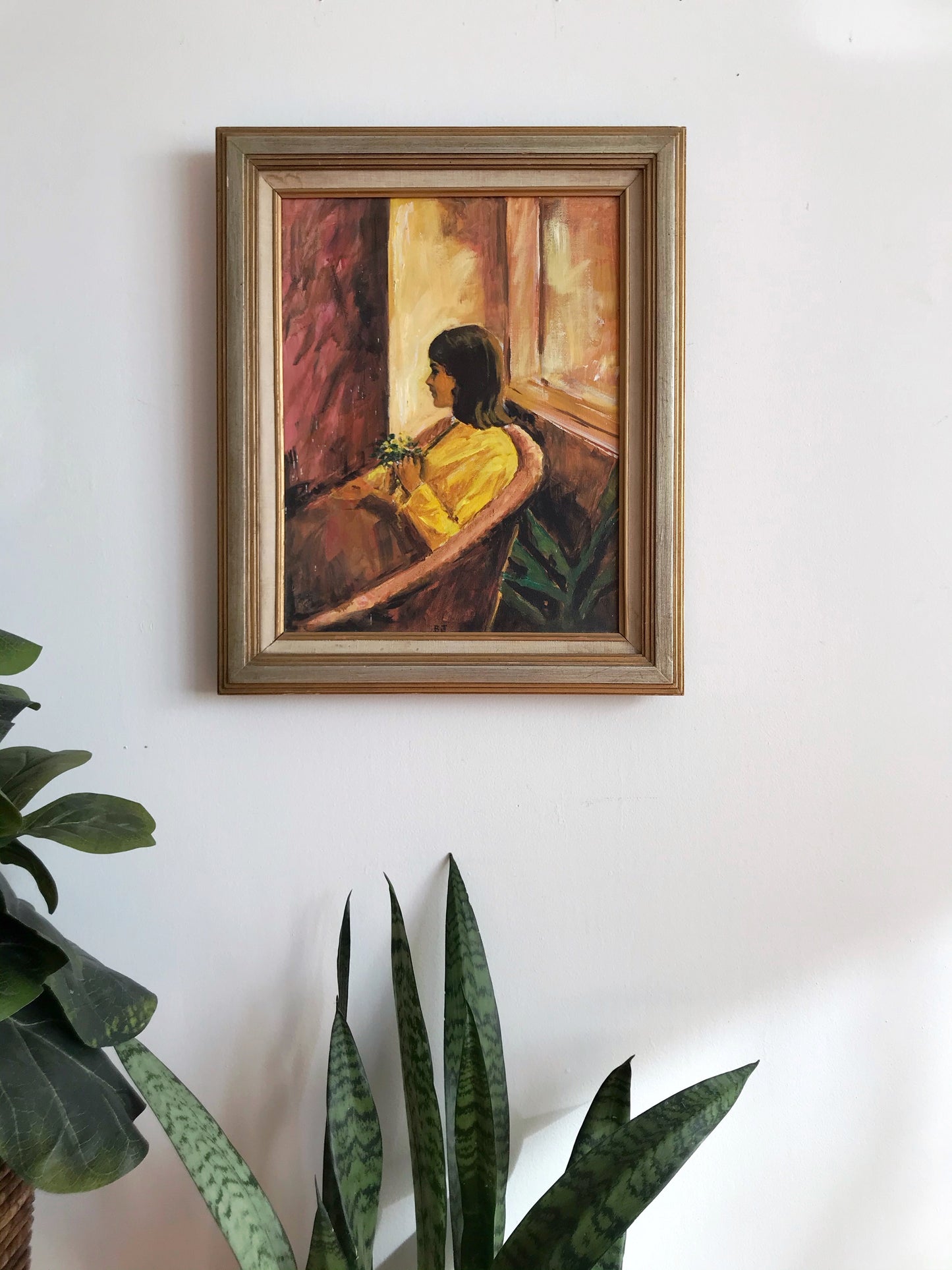 Original Portrait Painting of Woman in Yellow (14 x 17)