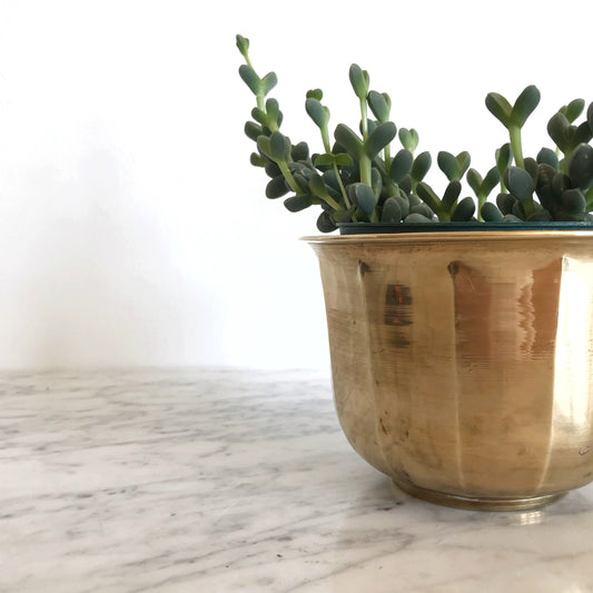 Vintage Brass Planter, 4”