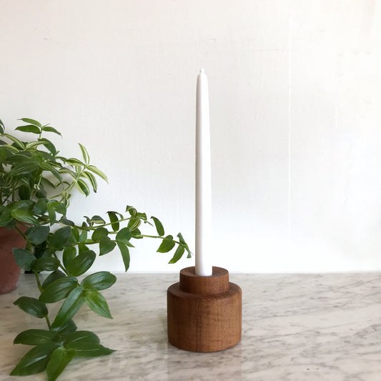 Vintage Solid Teak Candle Holder