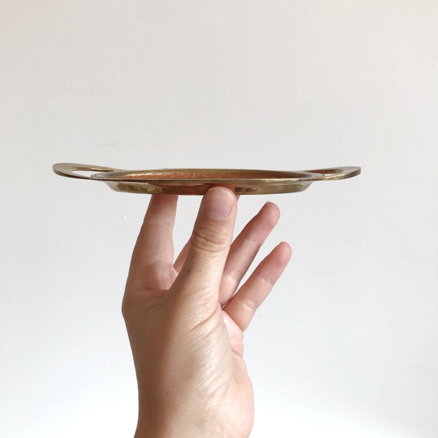 Vintage Enamelled Brass Dish with Birds