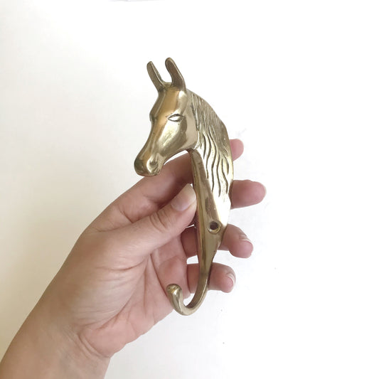 Vintage Brass Horse Wall Hook