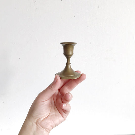 Small Vintage Brass Candle Holder