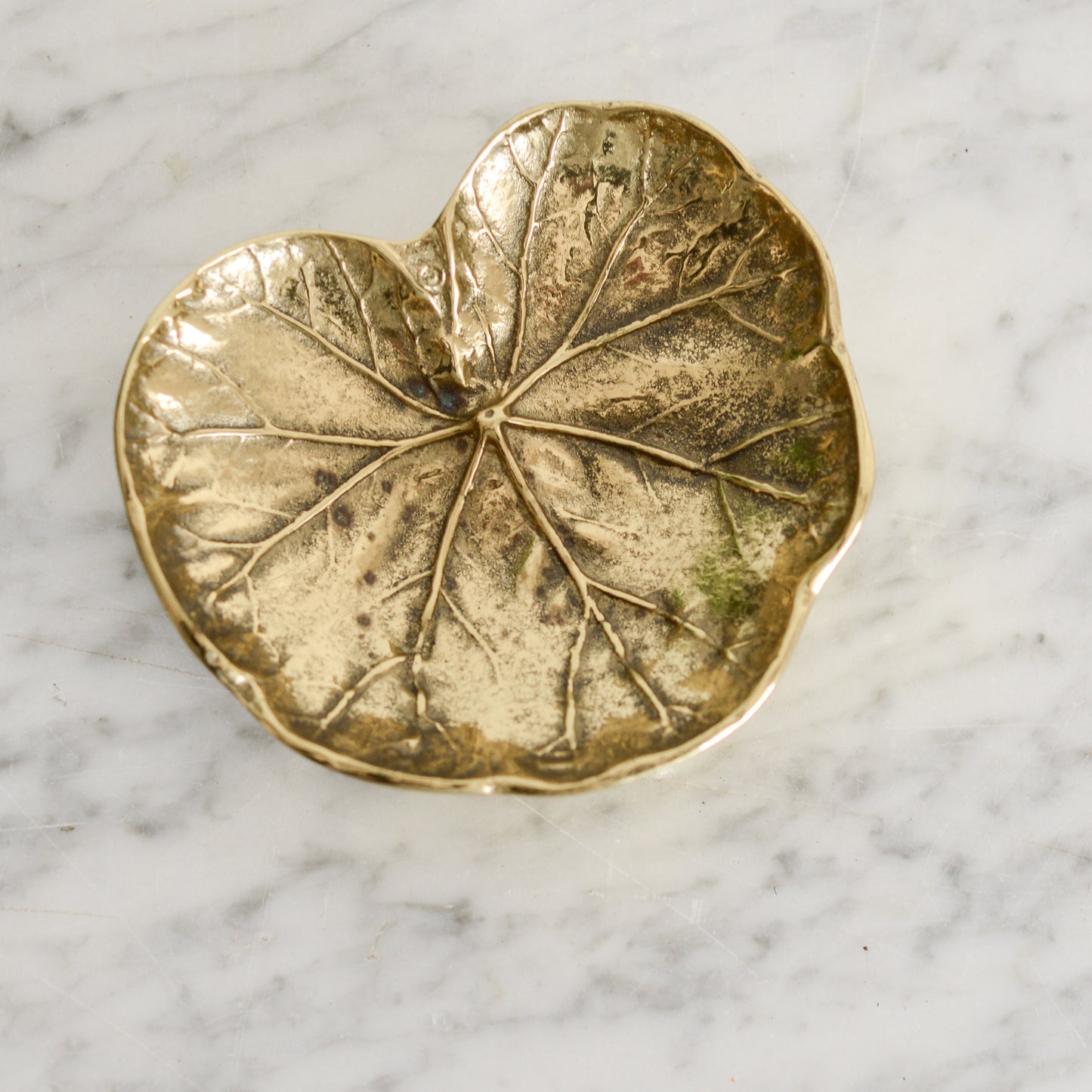 Vintage Brass Geranium Leaf Dish, 1948