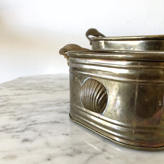 Pair of Vintage Brass Seashell Planters