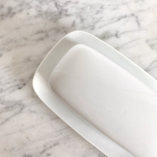 Classic White Ceramic Butter Dish
