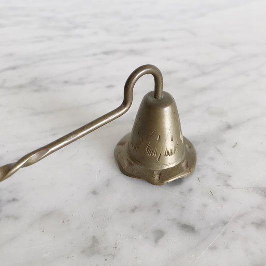 Vintage Etched Brass Candle Snuffer