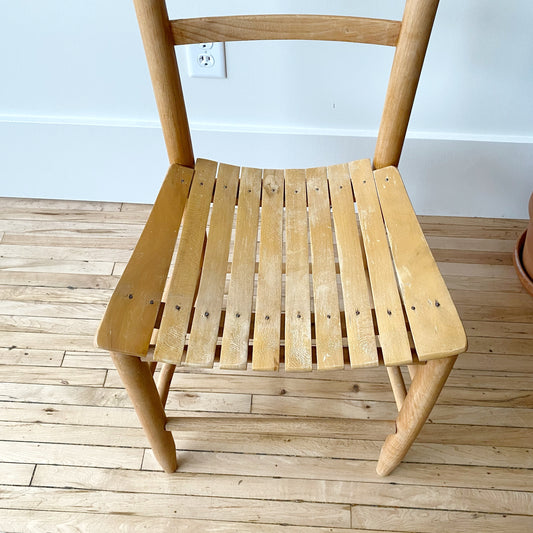 Vintage Wooden Slat Chair