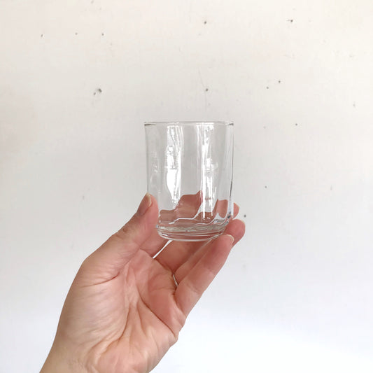 Set of 4 Clear Wavy Glass Juice Cups