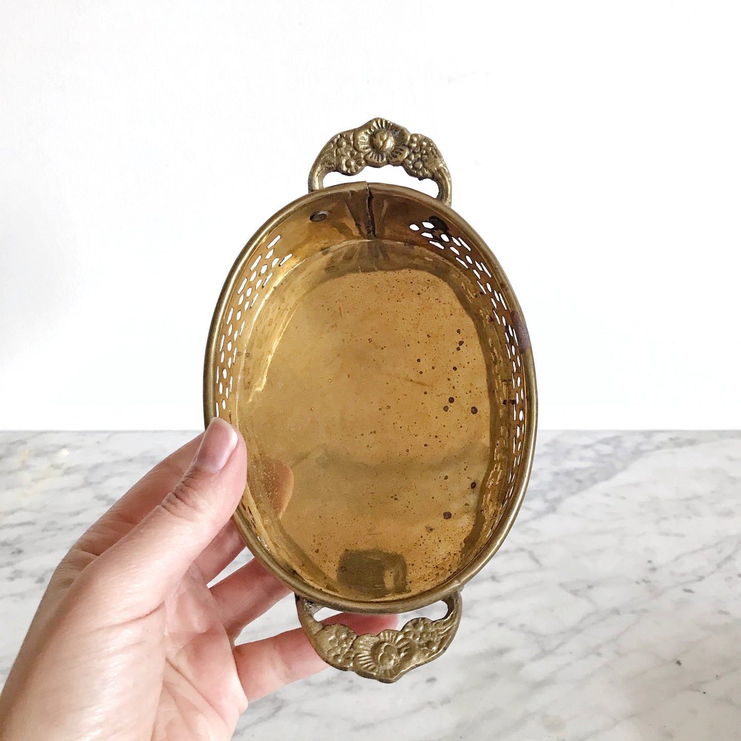 Small Vintage Brass Organizer