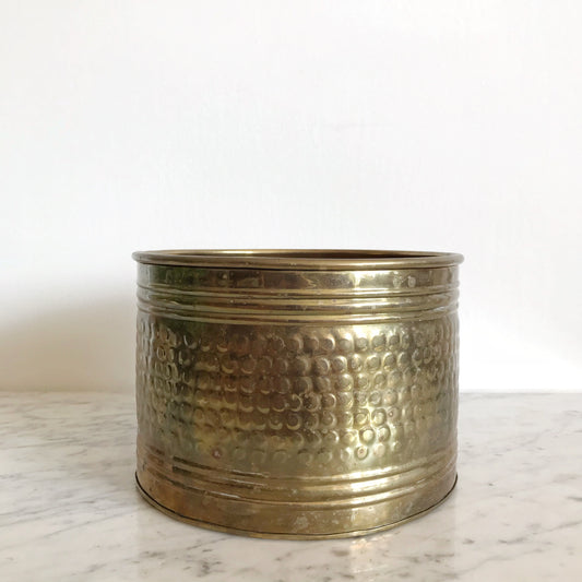 Large Vintage Brass Planter, 8.5”