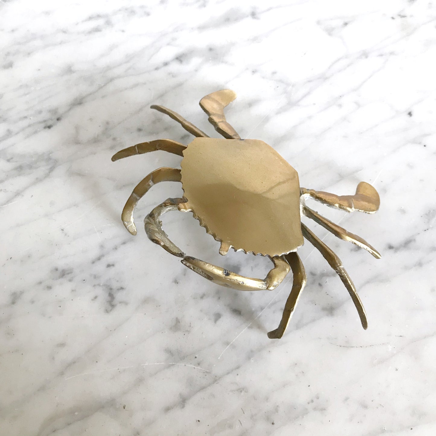 Vintage Brass Crab Trinket Box