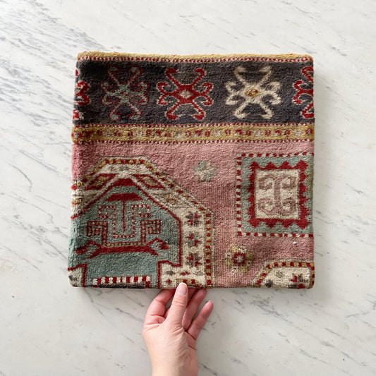 Turkish Hand-knotted Pillow Cover (14” x 14”)