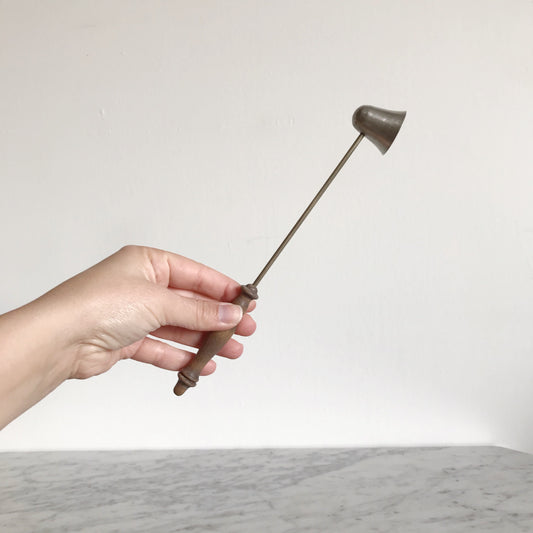 Vintage Silver & Wood Candle Snuffer
