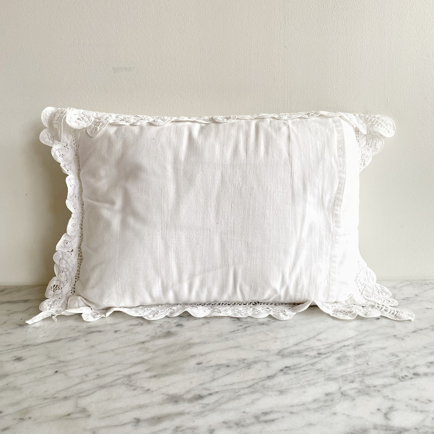 Vintage Crochet Lace Pillow, 11x14