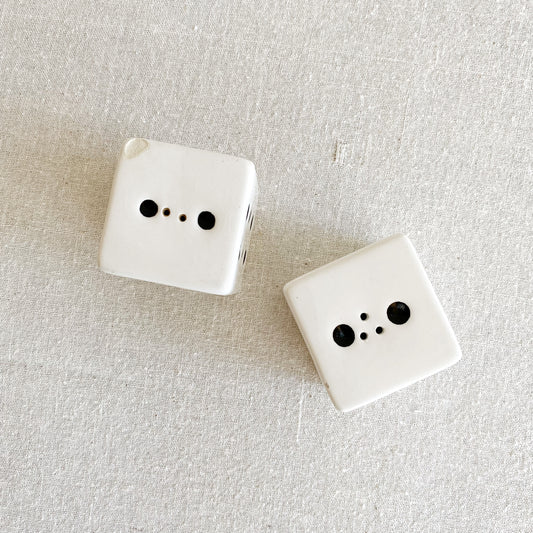 Vintage Ceramic Dice Salt and Pepper Shakers