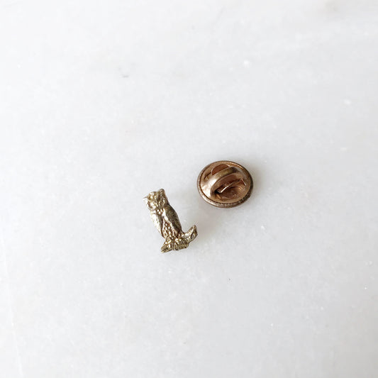 Miniature Vintage Gold Owl Pin