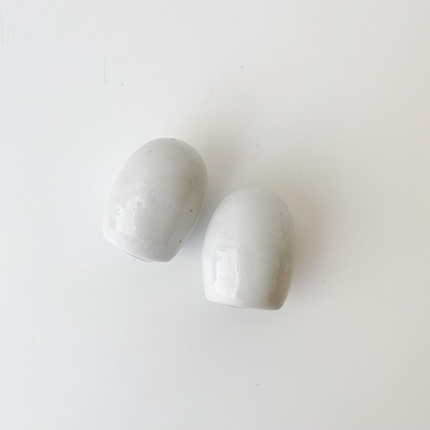 Petite Vintage Stoneware Salt + Pepper Set