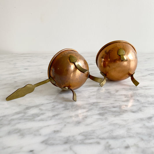 Pair of Vintage Copper Footed Cups