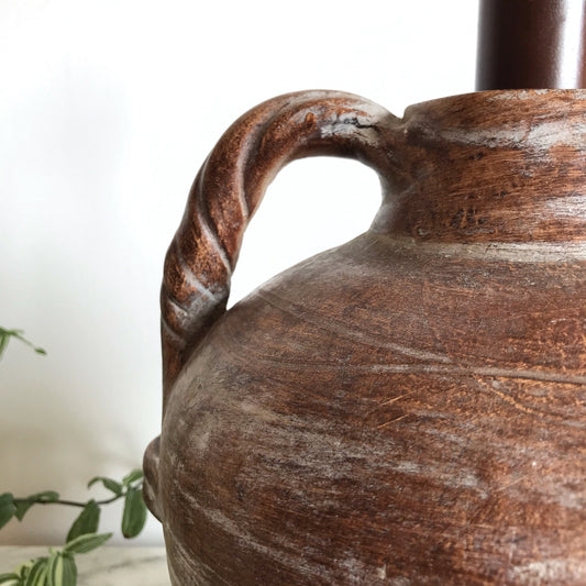 Large Vintage Ceramic “Olive Jar” Table Lamp
