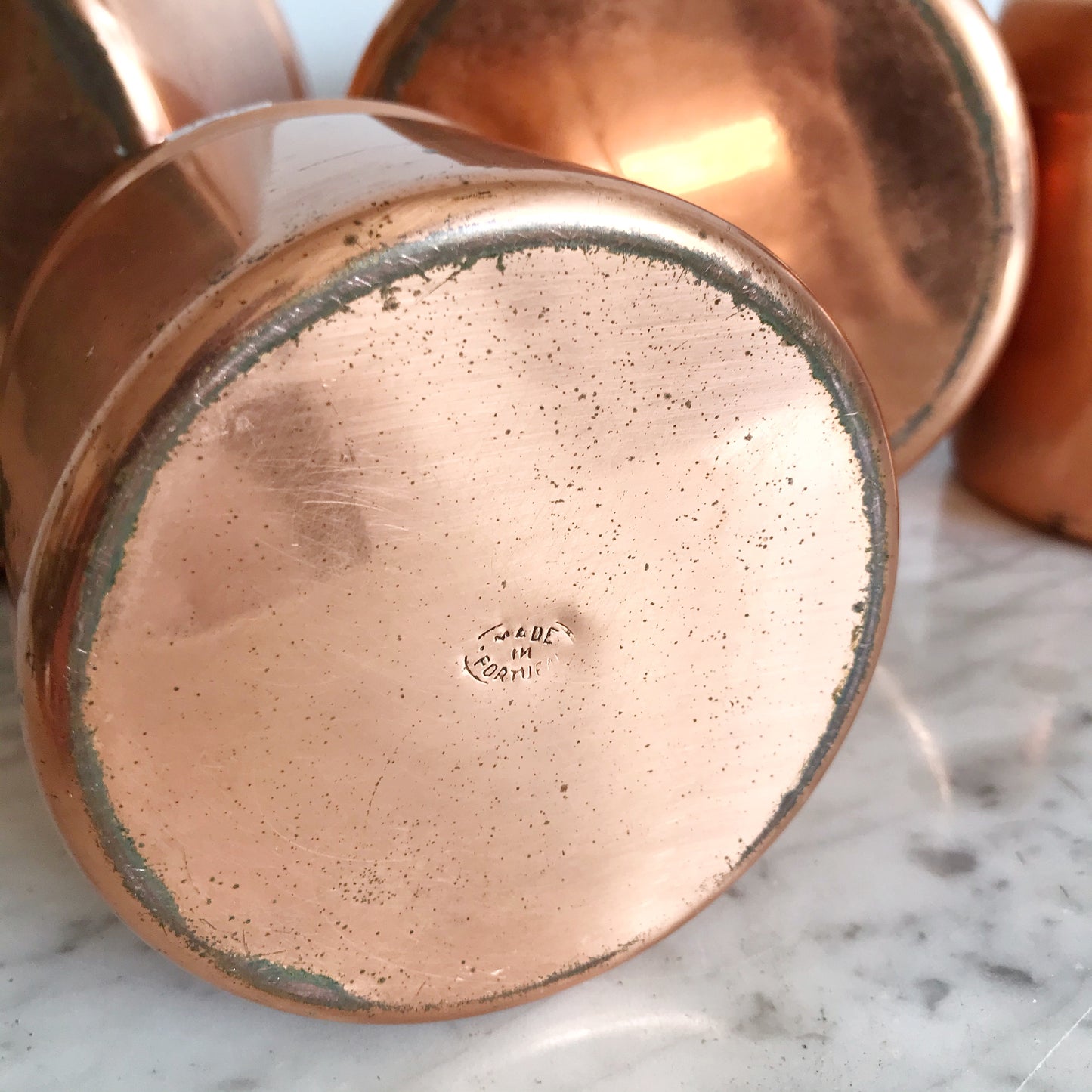 Set of Vintage Copper Kitchen Canisters