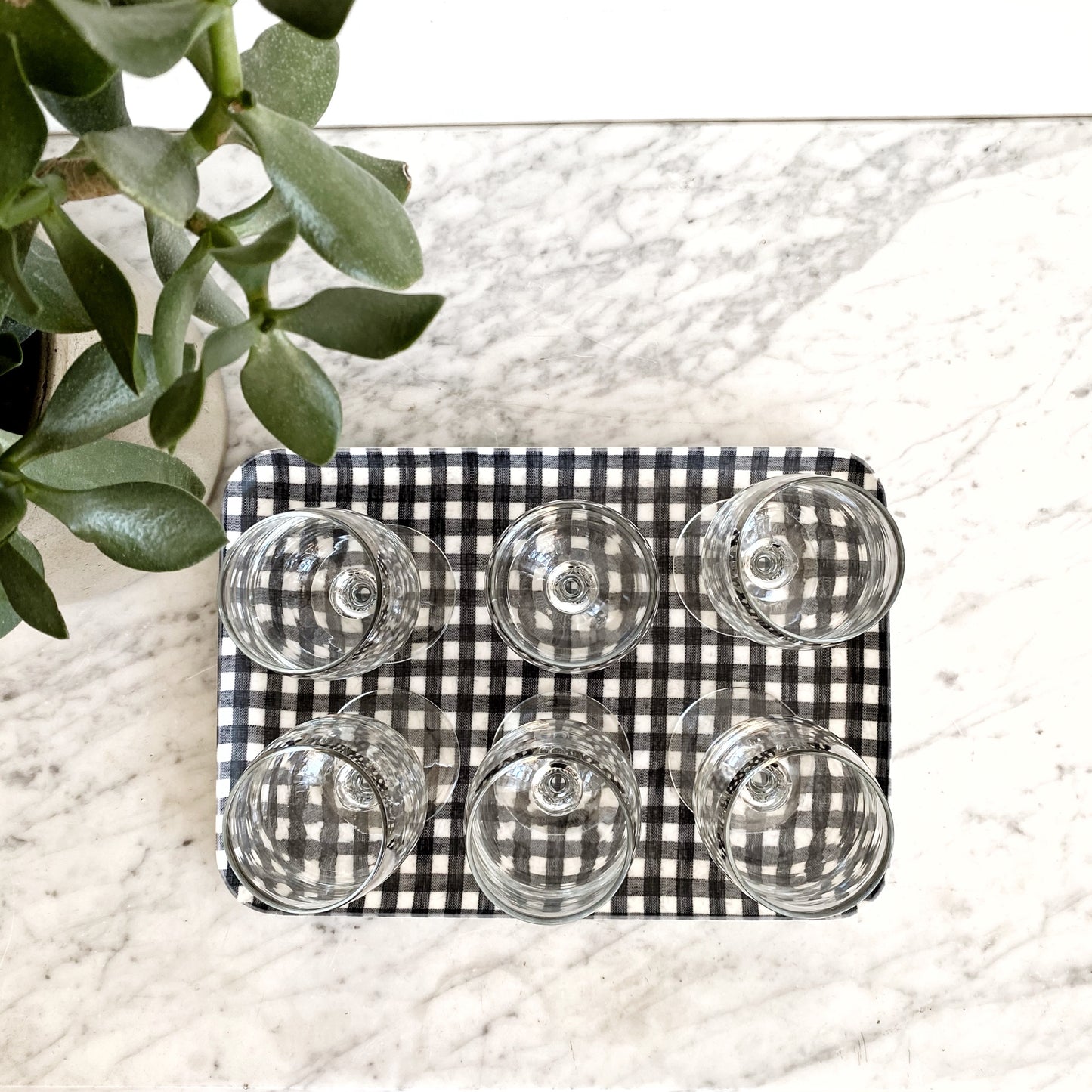 Silver Rimmed Wine Glasses, Set of 6