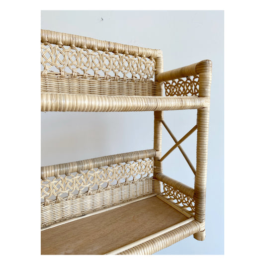 Vintage Double Wicker Shelf