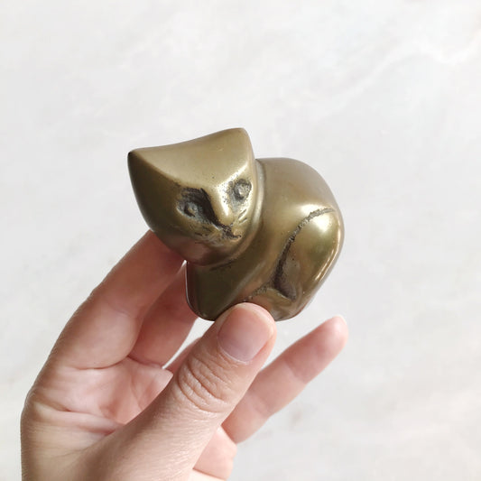 Vintage Brass Cat Figure