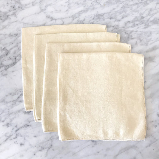 Set of 4 Linen Napkins, Soft Yellow