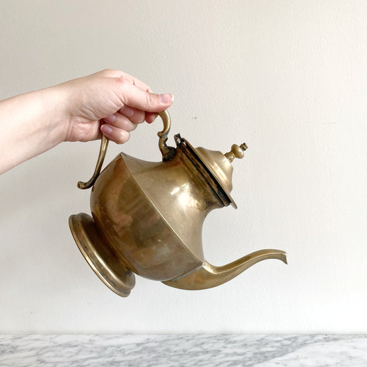 Large Vintage Brass Teapot, Mexico
