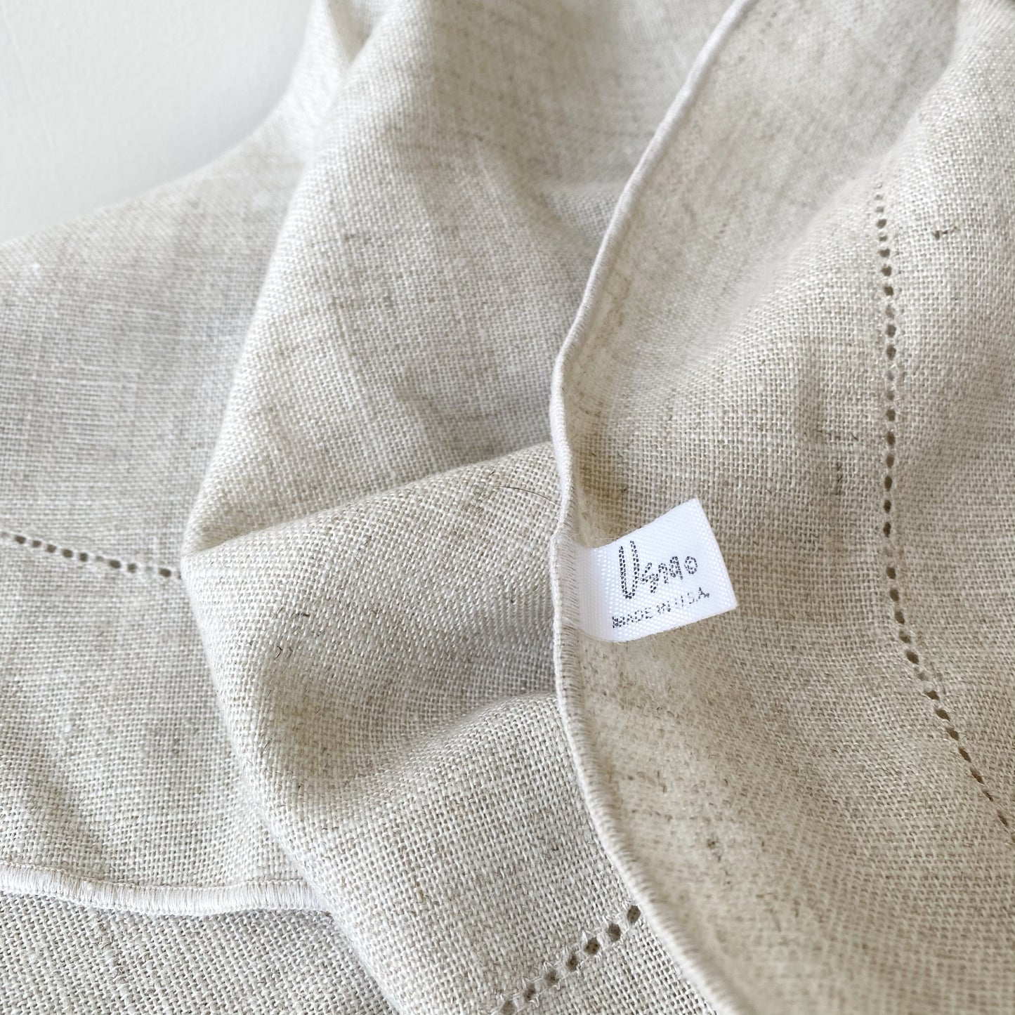 Vintage Oval Tablecloth, Natural
