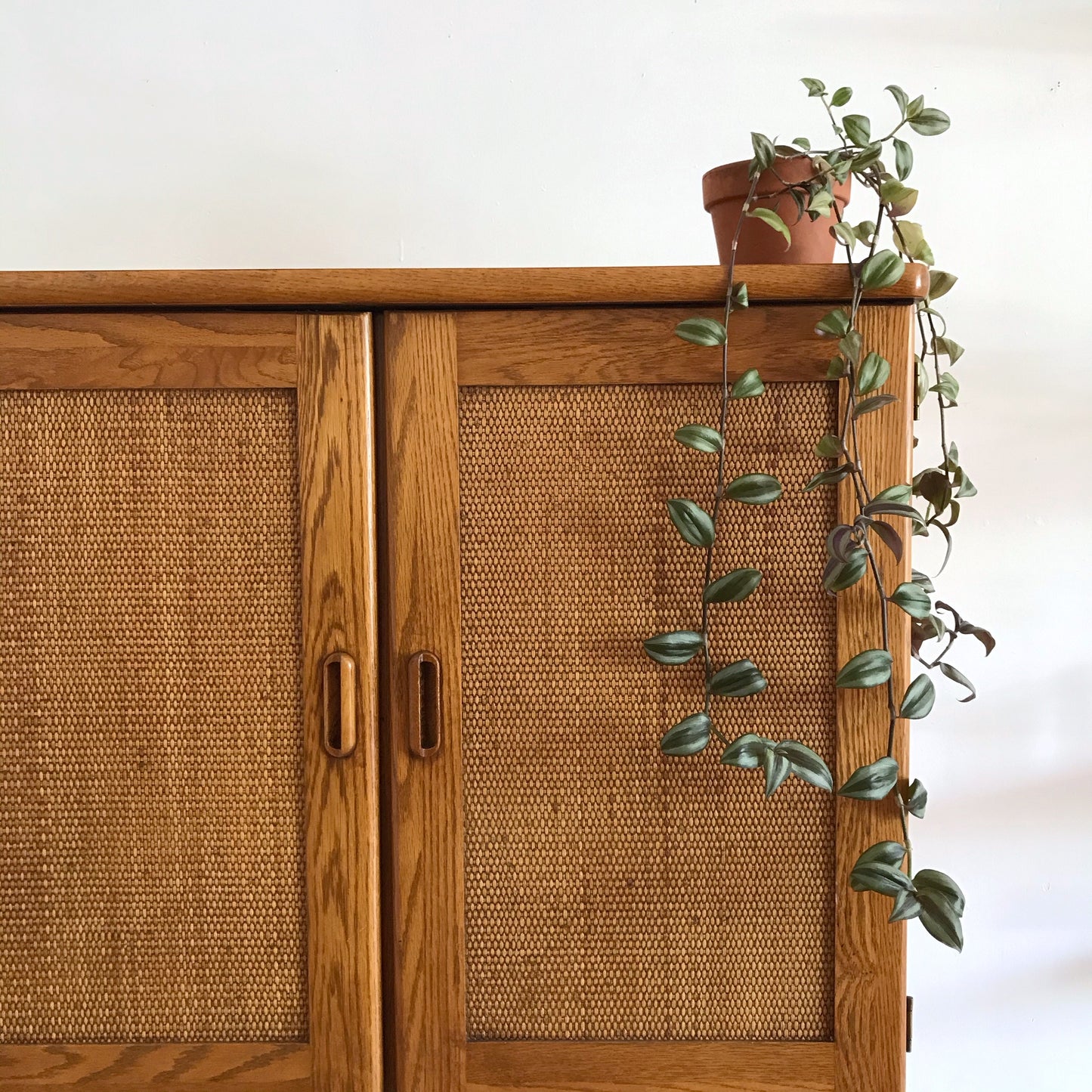 Vintage Oak Dresser with Caning