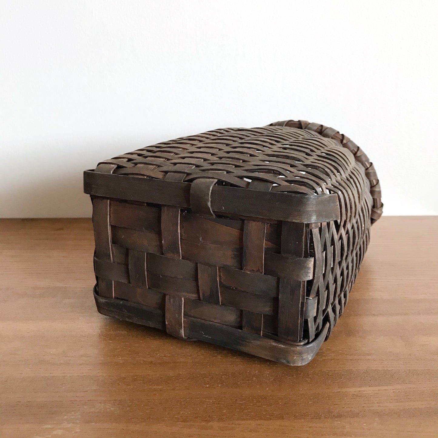 Dark Vintage Woven Hanging Basket