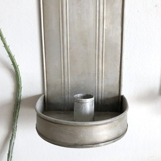 Large Vintage Galvanized Candle Sconce