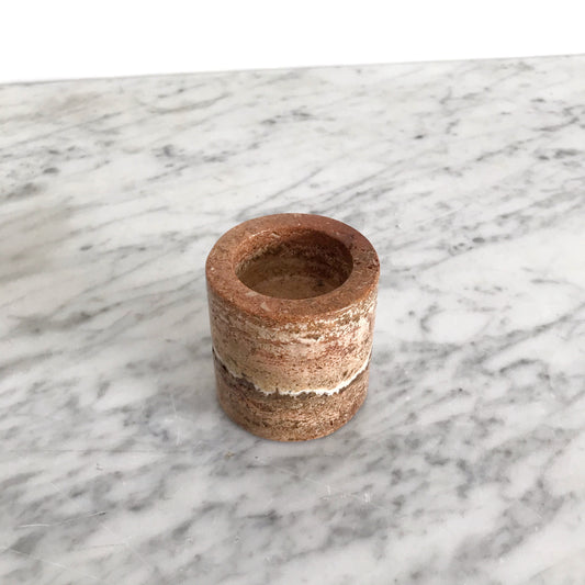 Natural Brown Marble Candle Holder