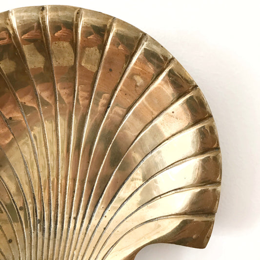 Vintage Brass Seashell Sconce