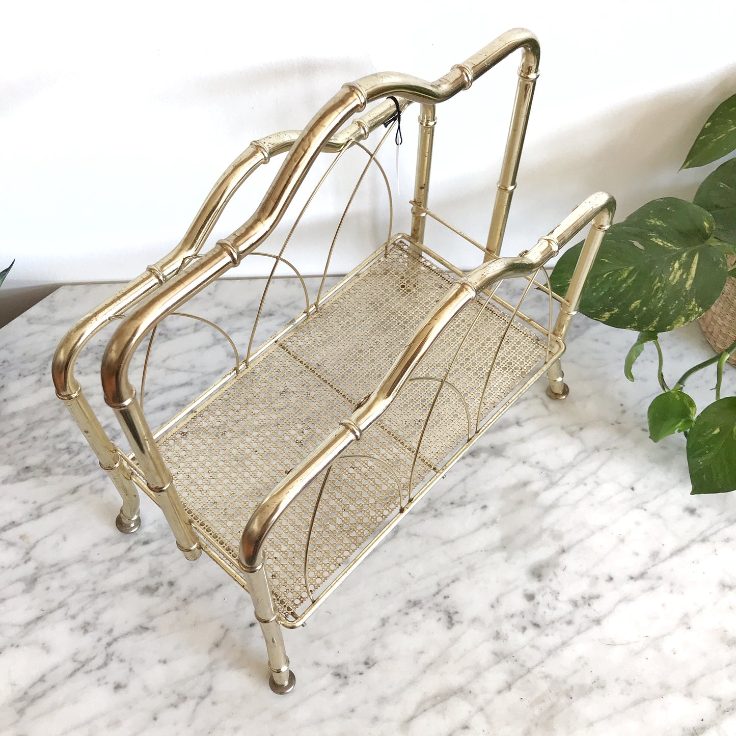 Brass Magazine Holder, Bamboo Texture