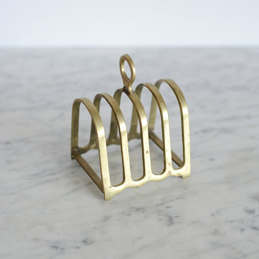 Vintage Brass Letter Holder w Circle Handle