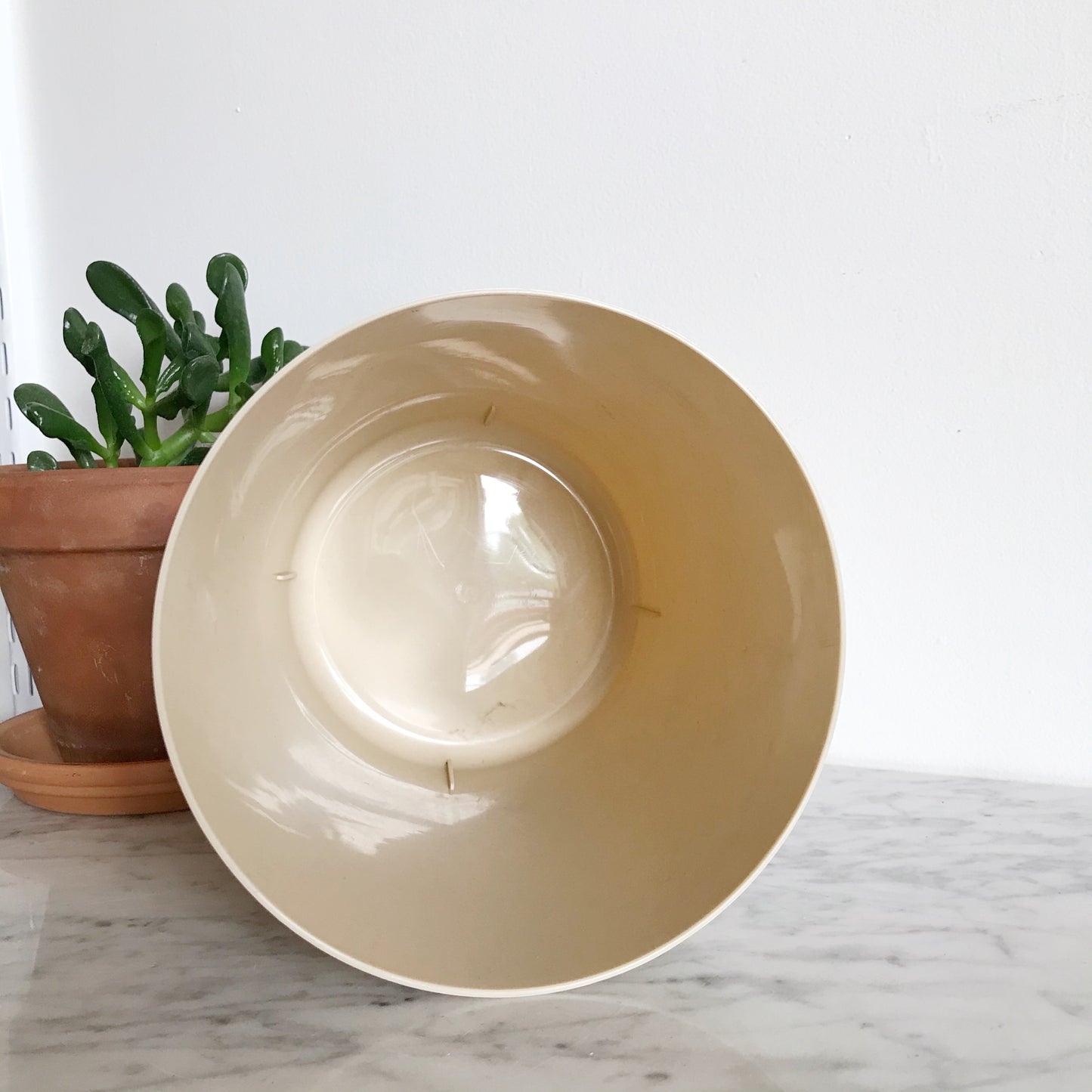 Vintage Tan Waste Basket