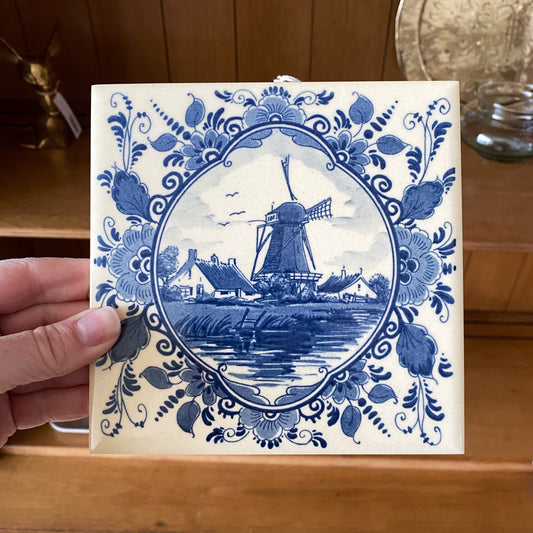 Vintage Blauw Delft Tile, Holland (Choose)