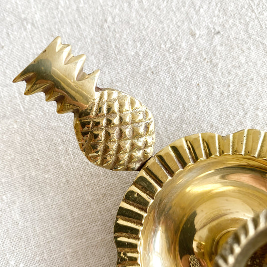 Vintage Brass Pineapple Candle Holder
