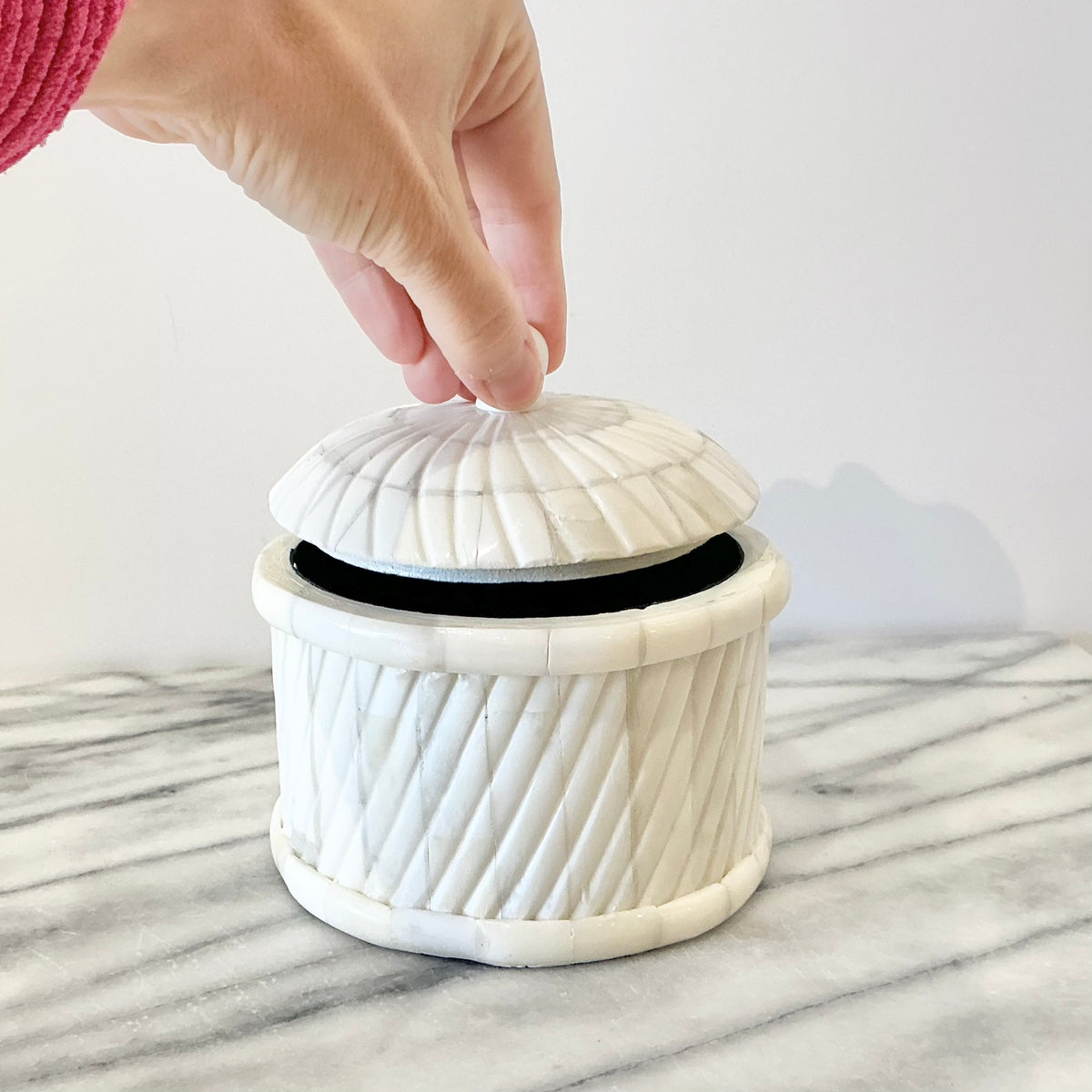 Vintage Cylinder Container, Bone