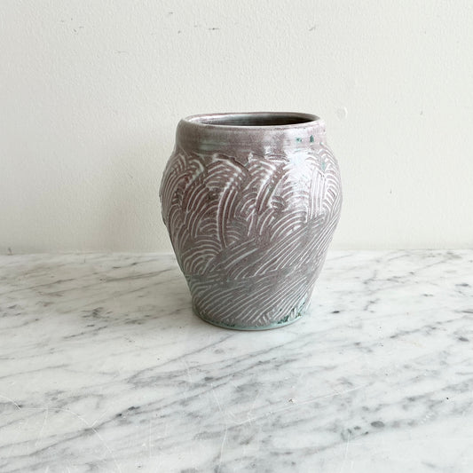 Found Textured Mauve Pottery Vase