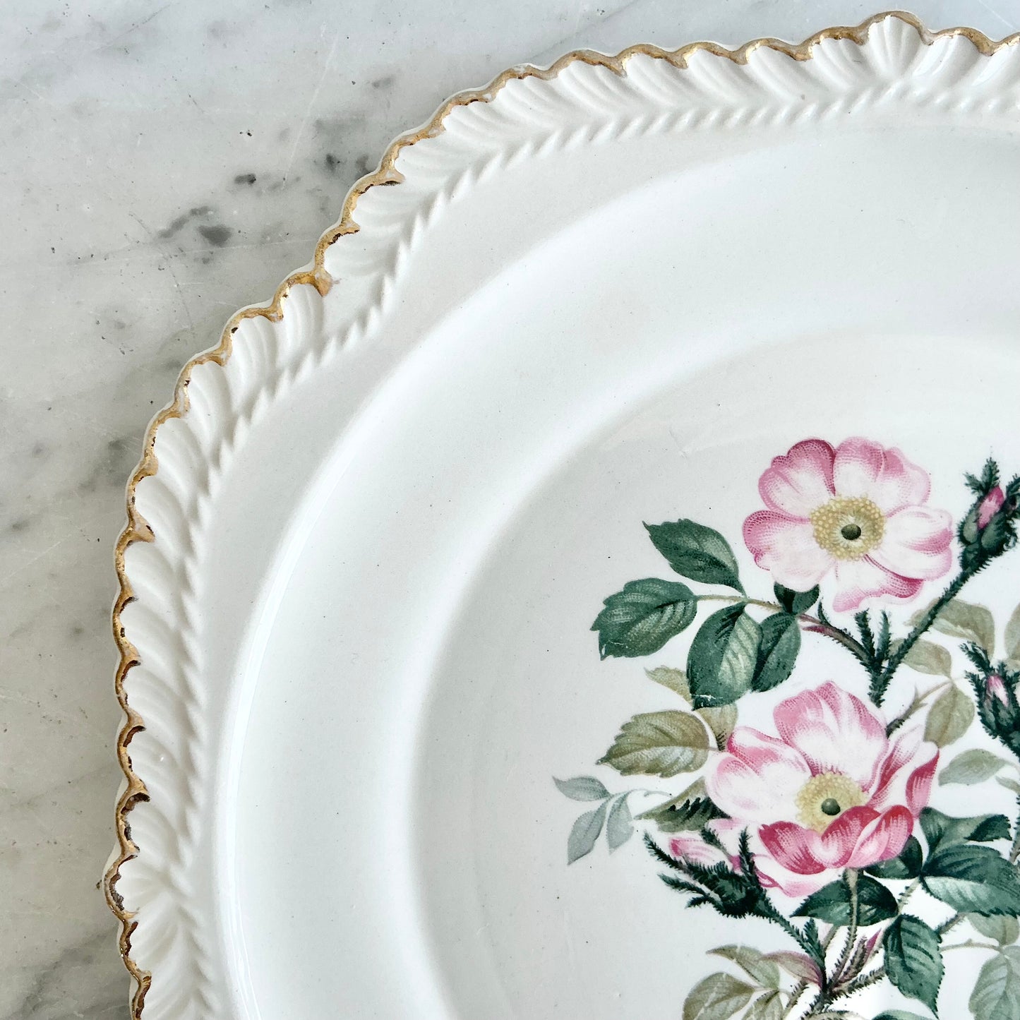 Vintage “Wild Rose” Salad Plate by Harker Pottery