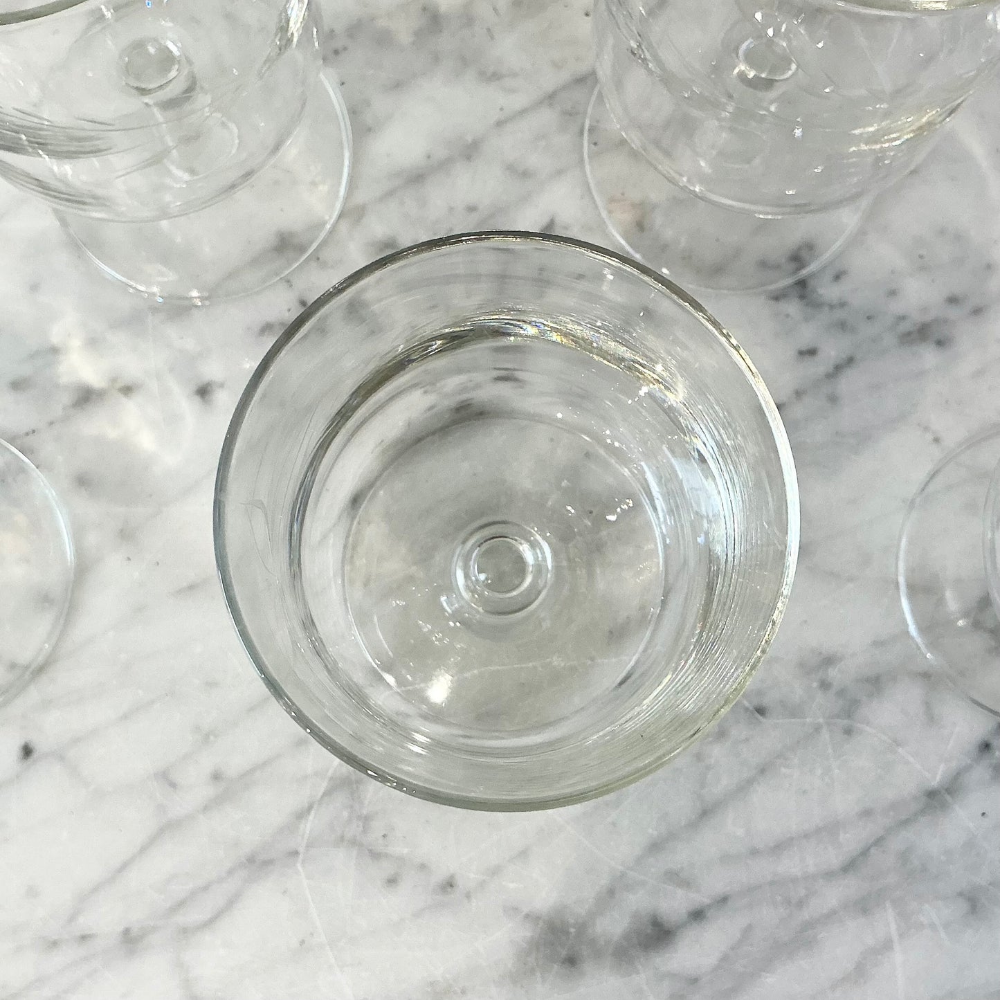 S/6 Vintage Etched Glasses