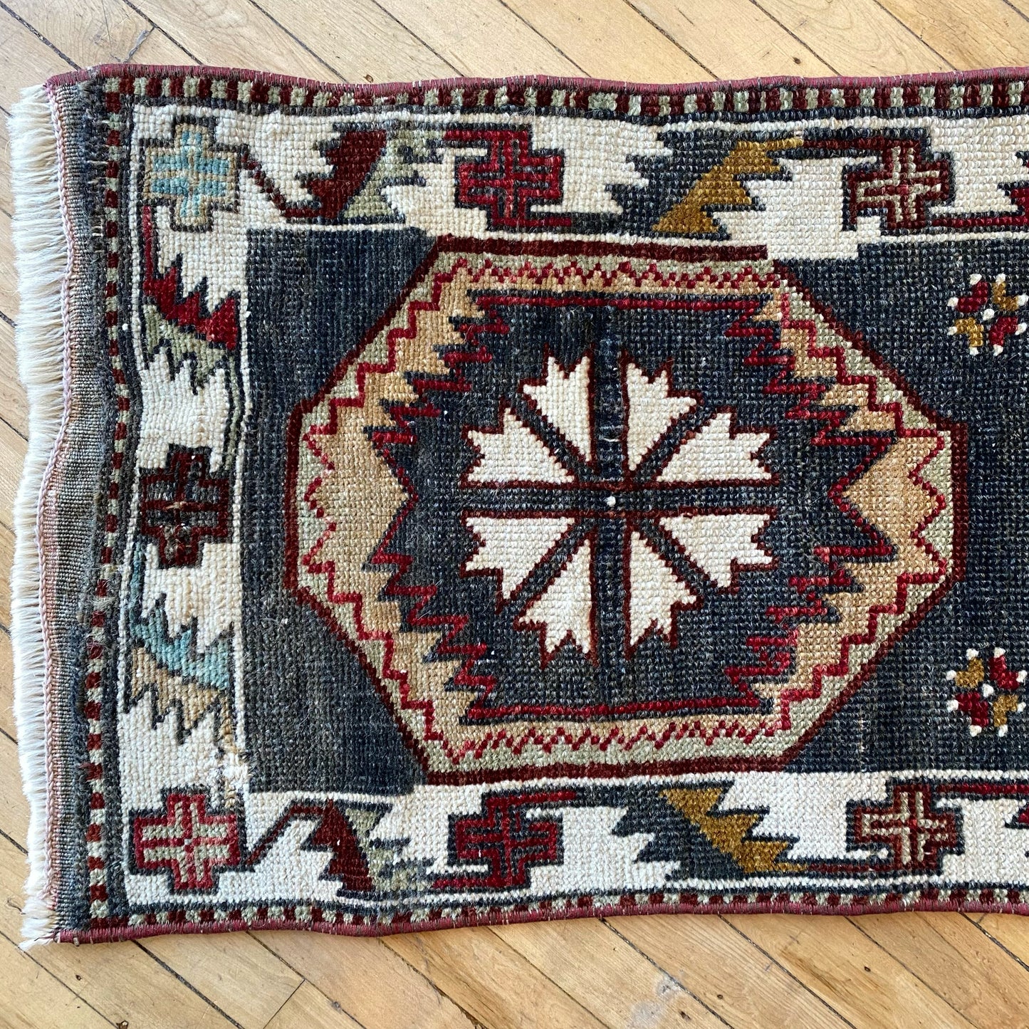 Vintage Turkish Mini Rug (3’6” x 1’5.5”)