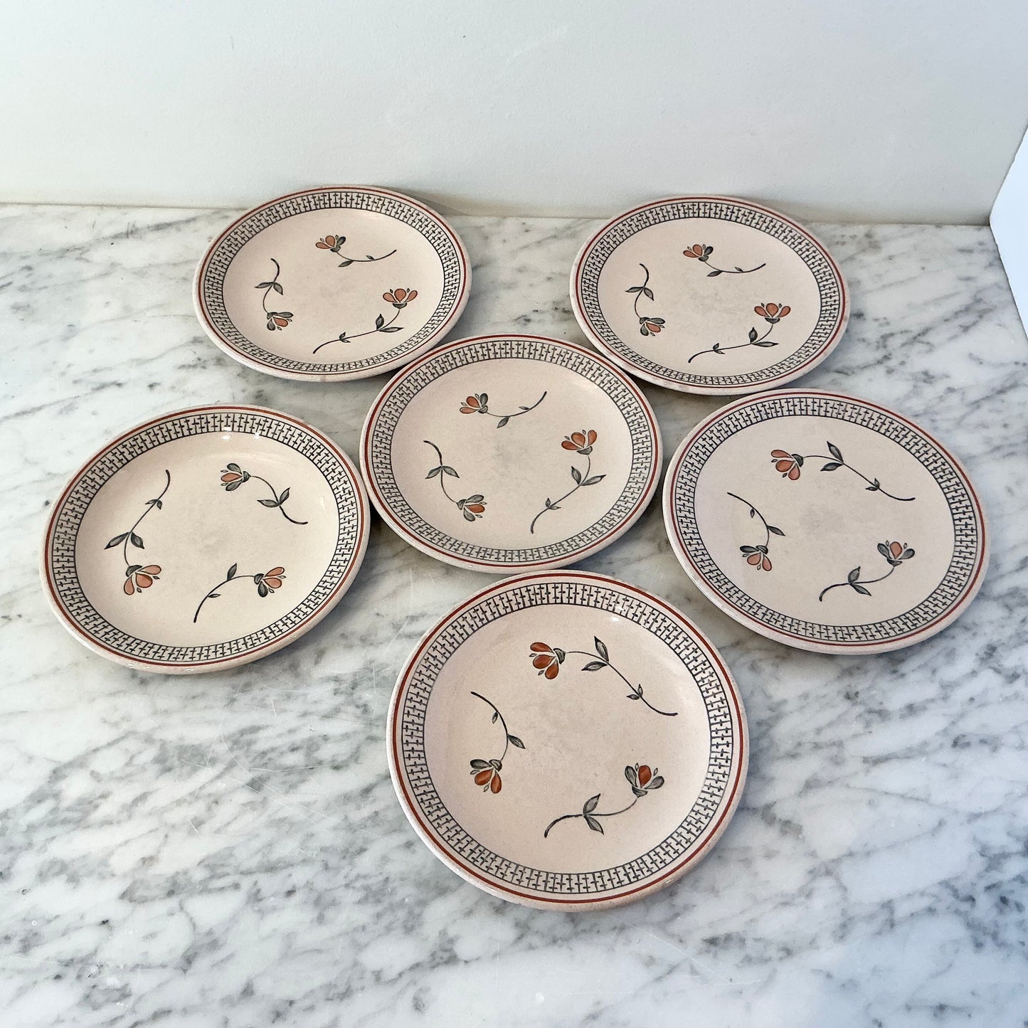 S/6 Vintage English Ceramic Saucers